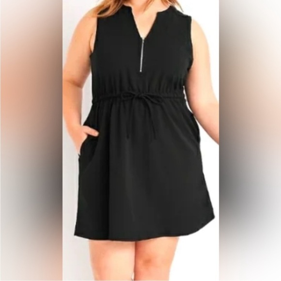 NWT MAURICES Black Sleeveless, V-neck, drawstring waist dress Size 0x - Picture 1 of 9